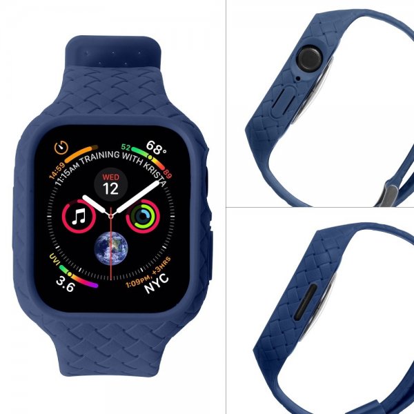 Apple Watch 45mm Armbånd Vevtekstur Mørkeblå