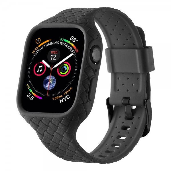 Apple Watch 45mm Armbånd Vevtekstur Svart