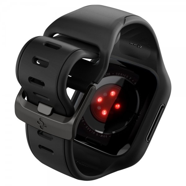 Spigen Apple Watch 45mm Deksel med Armbånd Liquid Air Pro Svart