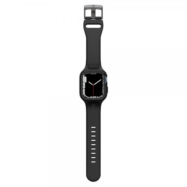 Spigen Apple Watch 45mm Deksel med Armbånd Liquid Air Pro Svart