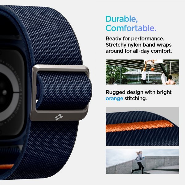 Spigen Apple Watch 46mm (Series 10/11) Armbånd og Deksel Lite Fit Pro Navy Blue