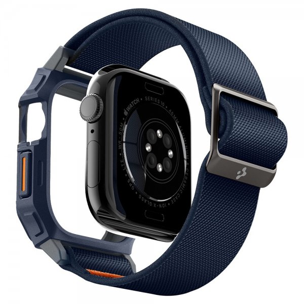 Spigen Apple Watch 46mm (Series 10/11) Armbånd og Deksel Lite Fit Pro Navy Blue