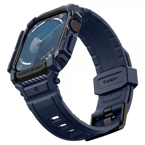 Spigen Apple Watch 46mm (Series 10/11) Armbånd og Deksel Rugged Armor Pro Navy Blue