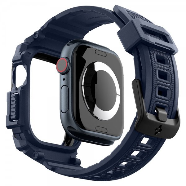 Spigen Apple Watch 46mm (Series 10/11) Armbånd og Deksel Rugged Armor Pro Navy Blue