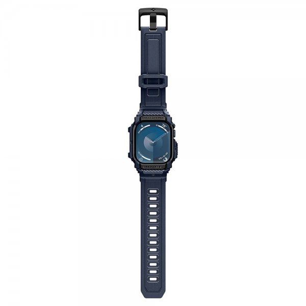 Spigen Apple Watch 46mm (Series 10/11) Armbånd og Deksel Rugged Armor Pro Navy Blue