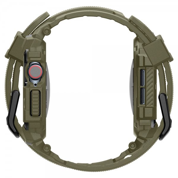 Spigen Apple Watch 46mm (Series 10/11) Armbånd og Deksel Rugged Armor Pro Vintage Khaki