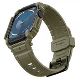 Spigen Apple Watch 46mm (Series 10/11) Armbånd og Deksel Rugged Armor Pro Vintage Khaki