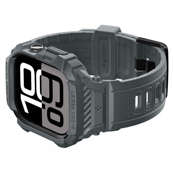 Spigen Apple Watch 46mm (Series 10/11) Armbånd Rugged Armor Pro 2 Dark Gray