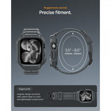 Spigen Apple Watch 46mm (Series 10/11) Armbånd Rugged Armor Pro 2 Dark Gray