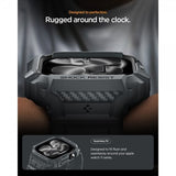 Spigen Apple Watch 46mm (Series 10/11) Armbånd Rugged Armor Pro 2 Dark Gray