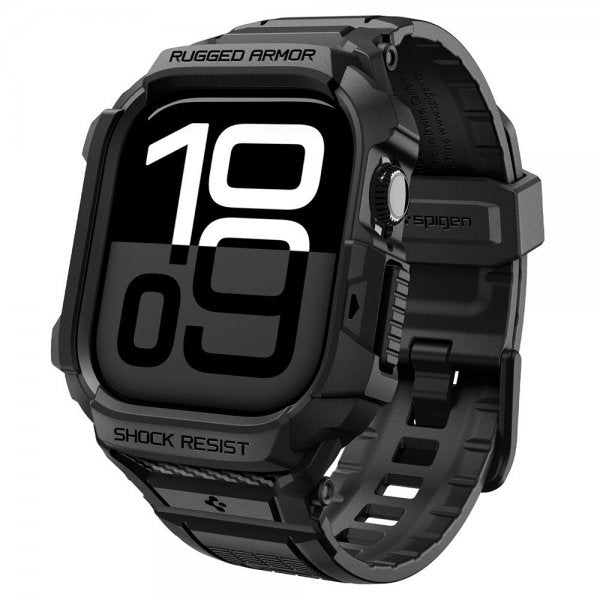 Spigen Apple Watch 46mm (Series 10/11) Armbånd Rugged Armor Pro 2 Matte Black