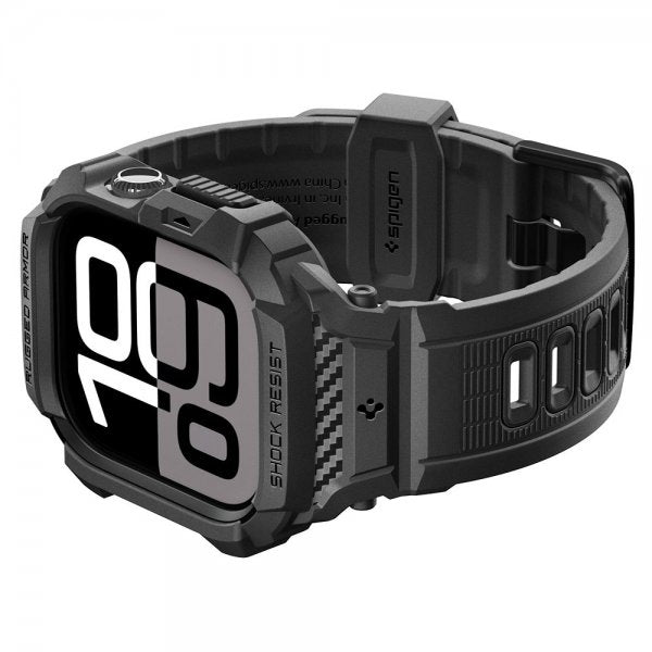 Spigen Apple Watch 46mm (Series 10/11) Armbånd Rugged Armor Pro 2 Matte Black