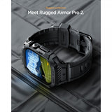 Spigen Apple Watch 46mm (Series 10/11) Armbånd Rugged Armor Pro 2 Matte Black