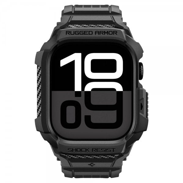 Spigen Apple Watch 46mm (Series 10/11) Armbånd Rugged Armor Pro 2 Matte Black