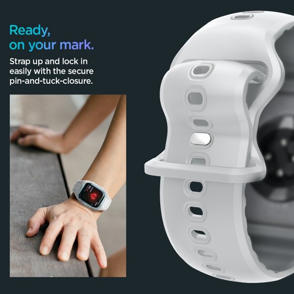 Spigen Apple Watch 46mm (Series 10/11) Deksel med Armbånd Liquid Air Pro Grå