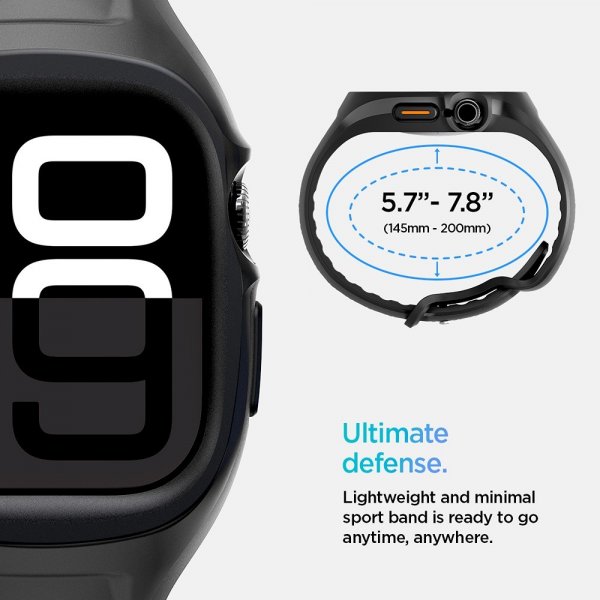 Spigen Apple Watch 46mm (Series 10/11) Deksel med Armbånd Liquid Air Pro Matte Black