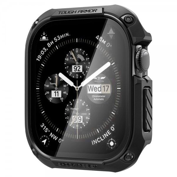 Spigen Apple Watch 46mm (Series 10/11) Deksel med Skjermbeskytter Tough Armor Svart