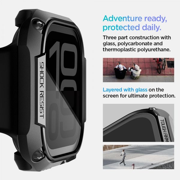Spigen Apple Watch 46mm (Series 10/11) Deksel med Skjermbeskytter Tough Armor Svart