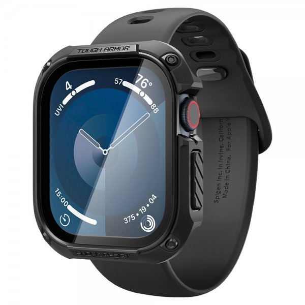 Spigen Apple Watch 46mm (Series 10/11) Deksel med Skjermbeskytter Tough Armor Svart