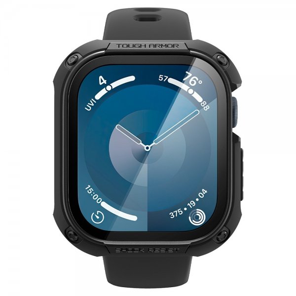 Spigen Apple Watch 46mm (Series 10/11) Deksel med Skjermbeskytter Tough Armor Svart