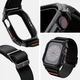 Spigen Apple Watch 46mm (Series 10/11) Armbånd og Deksel Lite Fit Pro Matte Black