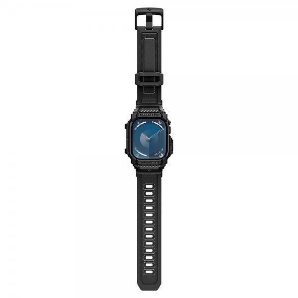 Spigen Apple Watch 46mm (Series 10/11) Armbånd og Deksel Rugged Armor Pro Matte Black