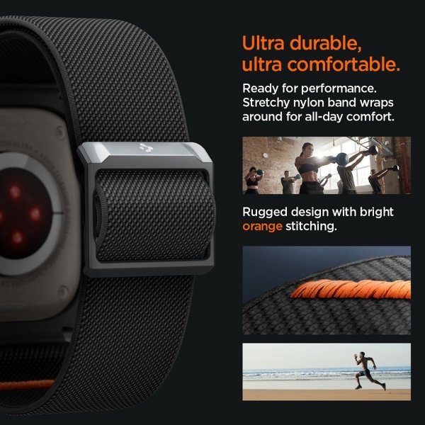 Spigen Apple Watch Ultra 1/2 49mm Armbånd og Deksel Lite Fit Pro Matte Black