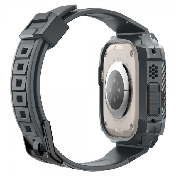 Spigen Apple Watch Ultra 49mm Armbånd og Deksel Rugged Armor Pro Dark Gray