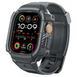 Spigen Apple Watch Ultra 49mm Armbånd og Deksel Rugged Armor Pro Dark Gray