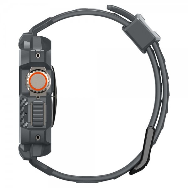 Spigen Apple Watch Ultra 49mm Armbånd og Deksel Rugged Armor Pro Dark Gray