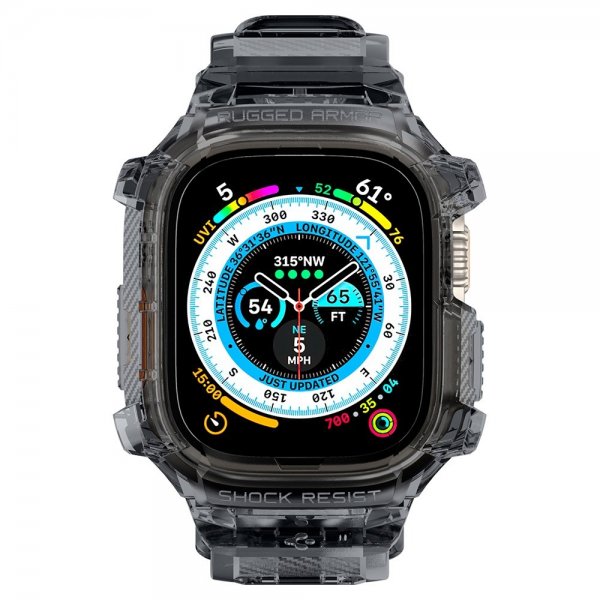 Spigen Apple Watch Ultra 49mm Armbånd og Deksel Rugged Armor Pro Space Crystal