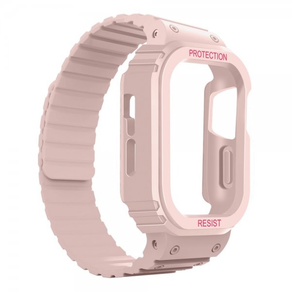 Apple Watch Ultra Armbånd Deksel Silikon Magnetlukking Rosa