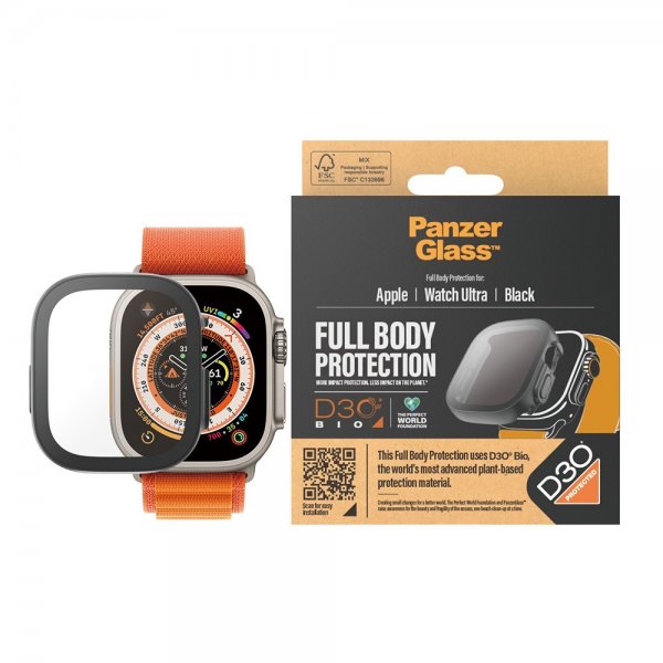 PanzerGlass Apple Watch Ultra Deksel Skjermbeskytter Full Body Protector Svart