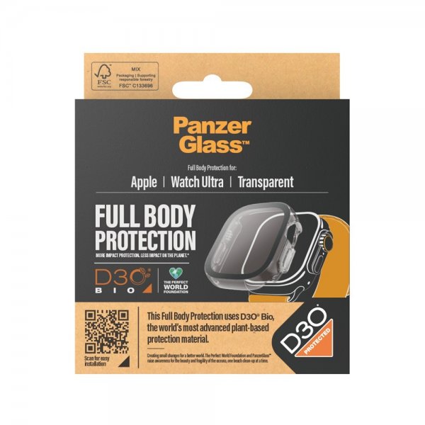 PanzerGlass Apple Watch Ultra Deksel Skjermbeskytter Full Body Protector Transparent