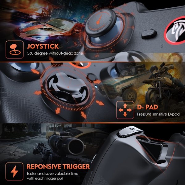 EasySMX Arion 9101 Trådløs Spillkontroller PS3/Android/PC Svart