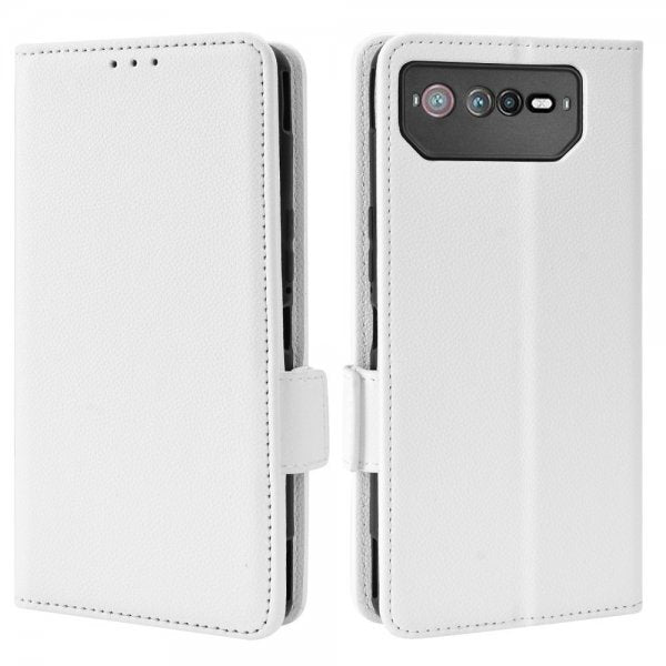 Asus ROG Phone 6/ROG Phone 6 Pro Etui Litchi Hvit