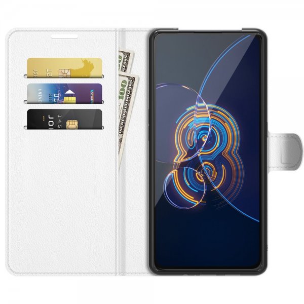 Asus Zenfone 8 Flip Etui Litchi Hvit