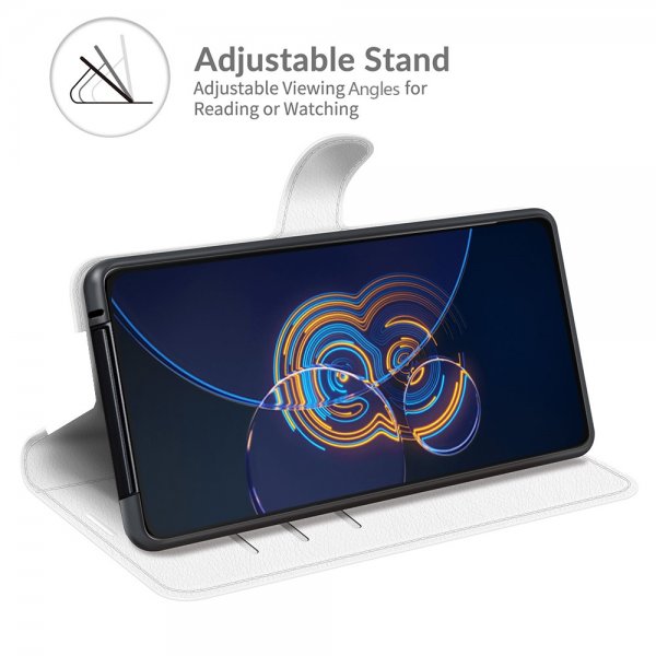 Asus Zenfone 8 Flip Etui Litchi Hvit