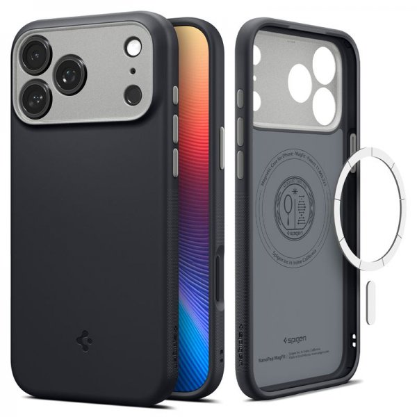 Spigen iPhone 17 Pro Deksel Nano Pop MagFit Black Sesame
