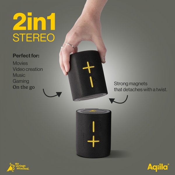 Aqiila Bærbar Høyttaler Soundbird Duo 2-in-1