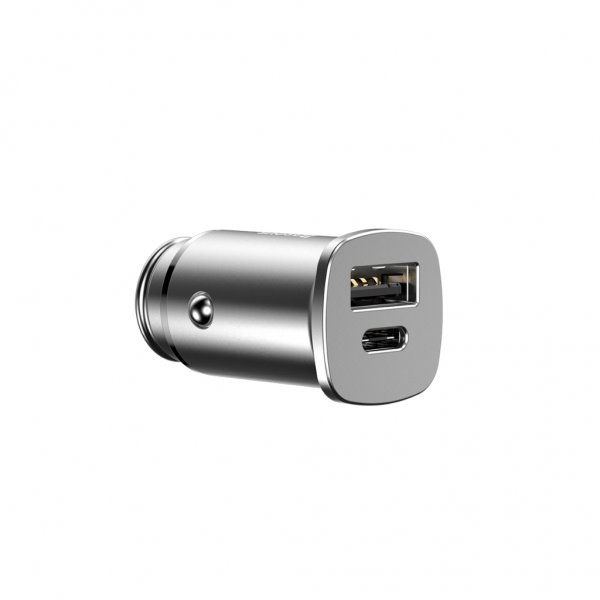 Baseus Mobillader til bil PPS 30W Type-C & USB-A Sølv