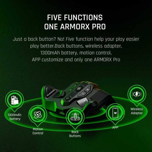 BIGBIG WON ARMOR-X Pro Trådlös Baksideknappemodul Svart