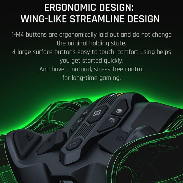 BIGBIG WON ARMOR-X Pro Trådlös Baksideknappemodul Svart