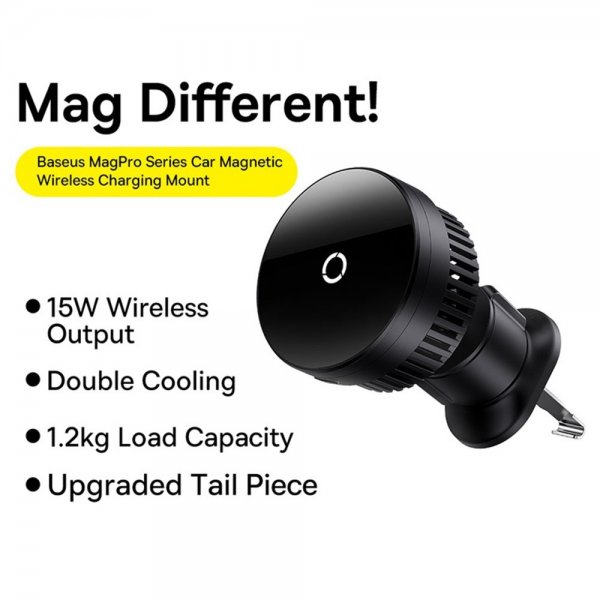 Baseus Mobilholder til bil MagPro Series Magnetic Wireless Charging Car Mount 15W MagSafe