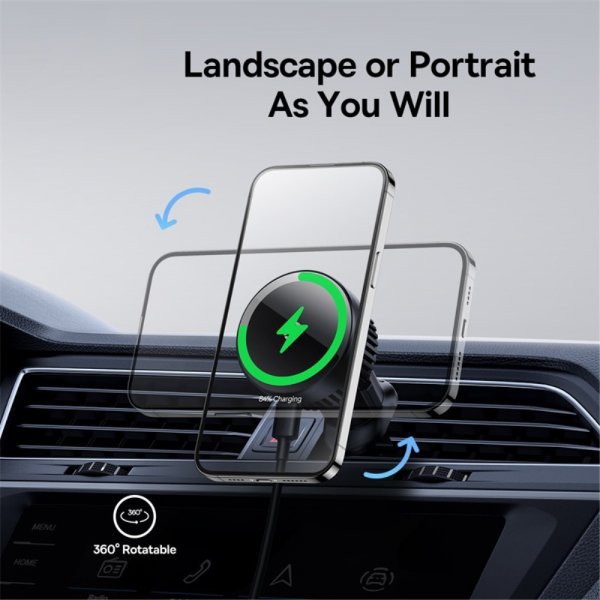 Baseus Mobilholder til bil MagPro Series Magnetic Wireless Charging Car Mount 15W MagSafe
