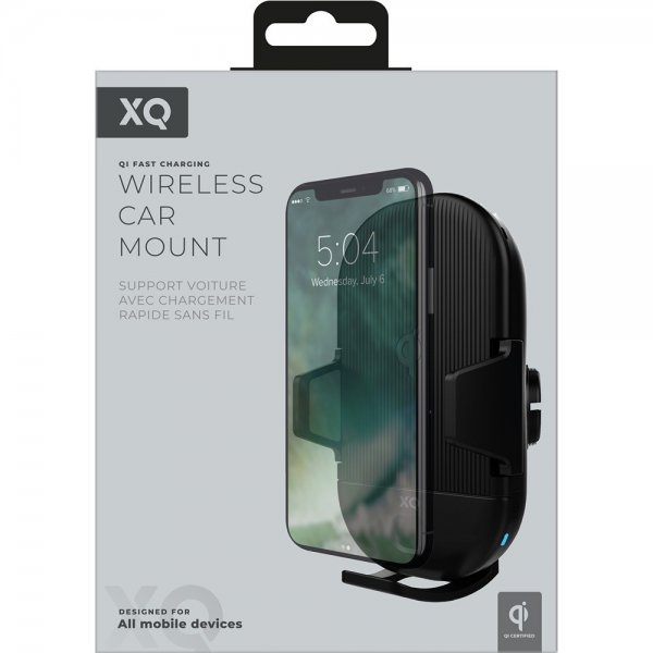 Xqisit Mobilholder til bil med Trådløs Laddning 10W Svart