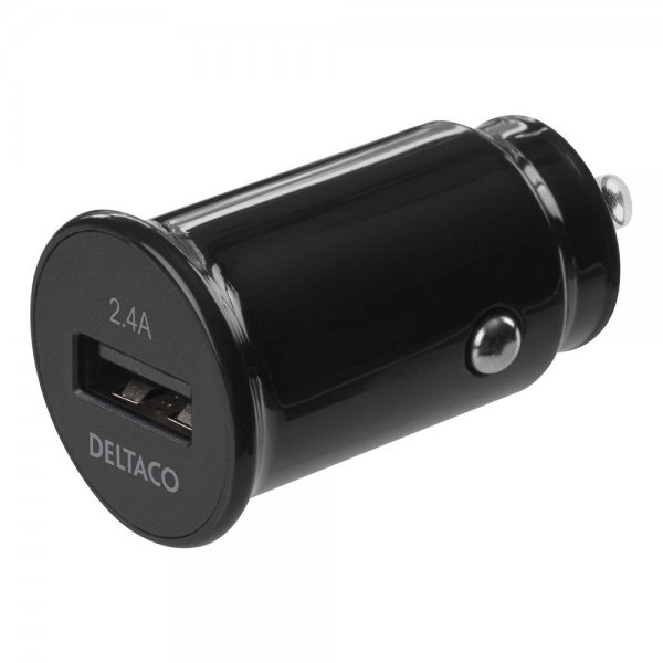 Deltaco Mobillader til bil 12/24V USB-A Car Charger