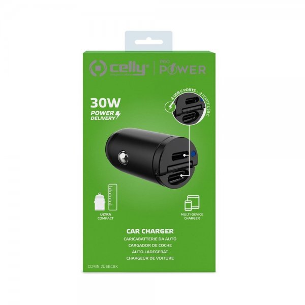 Celly Mobillader til bil CCMINI 2 USB-C 30W