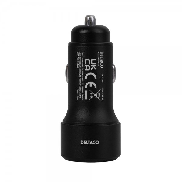 Deltaco Mobillader til bil Fast Charging Dual USB Car Charger