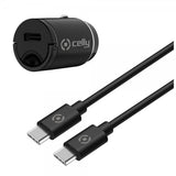 Celly Mobillader til bil med USB-C kabel CCMINITYPEC 20W Svart